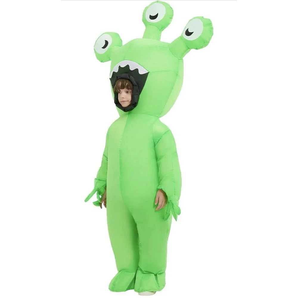 Green Alien Inflatable Blow Up Costume Kid size 48